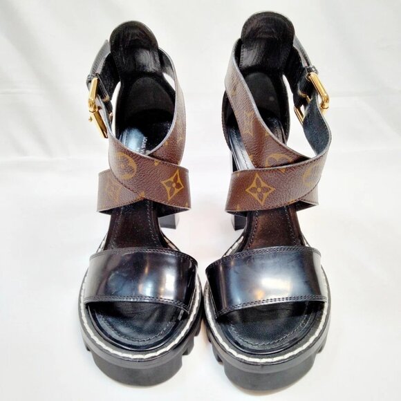 Louis Vuitton Sandals Women Black PVC 599-071425 - Picture 1 of 9
